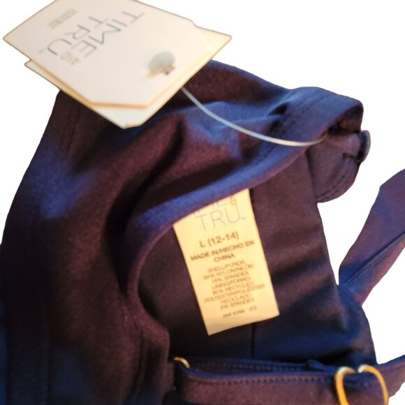 Bikini Swimsuit Top Navy Blue Underwire Ruffle Straps Woman's L 12-14 JH1716 - Picture 4 of 4